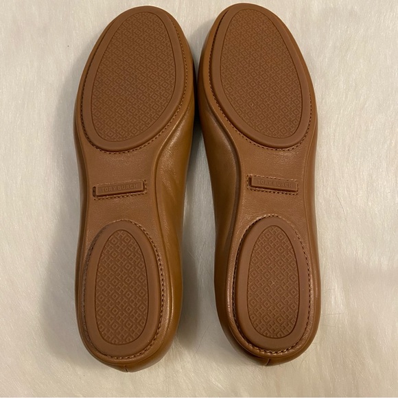 Tory Burch Minnie Travel Ballet Flats in Royal Tan/Gold - Picture 6 of 10